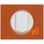 Комплект одинарного переключателя (выключателя), белый, Celiane, пр-во Legrand (к067001+068001+080251) - С рамкой Терракота