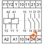 Реле импульсное, трехполюсное, 63А, 250/400B, 3НО, на DIN рейку, пр-во Меандр (РИО-3-63 АС230В УХЛ4 / 4640016938926) - Схема подключения