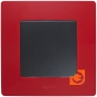 Механизм одноклавишного выключателя, 10 А, автоматические клеммы, антрацит, Etika, пр-во Legrand (672601) - С рамкой цвет красный