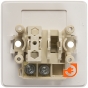 Выключатель 1 клавишный, 6А, накладной на изолированной площадке, белый, серия ХИТ, пр-во Schneider Electric (VA16-131I-B) - Вид механизма в разобранном виде спереди