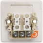 Выключатель 2 клавишный, 6А, накладной на изолированной площадке, белый, серия ХИТ, пр-во Schneider Electric (VA56-232I-B) - Вид механизма в разобранном виде спереди
