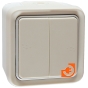 Коробка 1 пост, белый, для накладного монтажа, IP55, серия Plexo, пр-во Legrand (069689) - С механизмом 2кл. выключателя