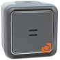 Коробка 1 пост, серый, для накладного монтажа, IP55, серия Plexo, пр-во Legrand (069651) - С механизмом 1кл. выключателя с подсветкой