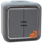Коробка 1 пост, серый, для накладного монтажа, IP55, серия Plexo, пр-во Legrand (069651) - С механизмом 2кл. выключателя с подсветкой