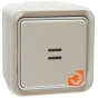 Механизм одноклавишного переключателя (выключателя) с подсветкой, белый, IP55, серия Plexo, пр-во Legrand (069613) - С коробкой накладного монтажа
