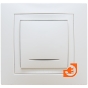 Механизм одноклавишной кнопки с подсветкой 10АХ, безвинтовые клеммы, белый, Unica, пр-во Schneider Electric (MGU5.206.18NZD) - С белой рамкой
