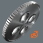 Набор с трещоткой 39 предметов, серия Tool-Check PLUS, пр-во Wera (WE-056490) - Тонкий механизм зацепления из 60 зубцов обеспечивает малый угол возврата 6° для точных работ.