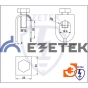 Зажим соединительный пруток — стержень 16 мм, оцинкованная сталь, пр-во Ezetek (90551) - 