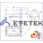 Держатель круглого проводника 8 мм для плоской кровли, пластик, пр-во Ezetek (91051) - 