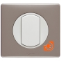 Комплект одинарного переключателя (выключателя), белый, Celiane, пр-во Legrand (к067001+068001+080251) - С рамкой цвет норка