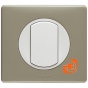 Комплект одинарного переключателя (выключателя), белый, Celiane, пр-во Legrand (к067001+068001+080251) - С рамкой цвет сафари