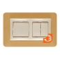 Накладка для защиты обоев под два выключателя или розетки, цвет бежевый, пр-во Zamel (OSX-220 cream) - С выключателями