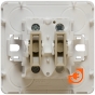 Двухклавишный выключатель, 10 А, белый, открытой установки, серия Этюд, пр-во Schneider Electric (BA10-002B) - Вид внутренней части механизма спереди