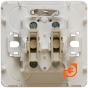 Двухклавишный выключатель с подсветкой, 10 А, белый, открытой установки, серия Этюд, пр-во Schneider Electric (BA10-006B) - Вид внутренней части механизма спереди