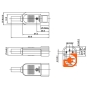 Разъем C14 220В (п) вилка на кабель, 10A, пр-во Hyperline (CON-IEC320C14 / 47998) - 