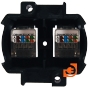 Розетка информационная 2 х RJ45 в черном пластиковом корпусе, пр-во Bironi (B1-302-23) - Вид сзади (без корпуса)