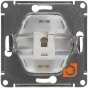 Механизм одинарной телефонной розетки, RJ-11, титан, Glossa, пр-во Schneider Electric (GSL000481T) - Вид механизма без лицевой панели сзади