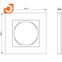 Рамка 1П, матовый серый, серия DB (A07), пр-во Donel (DE21140) - Размеры